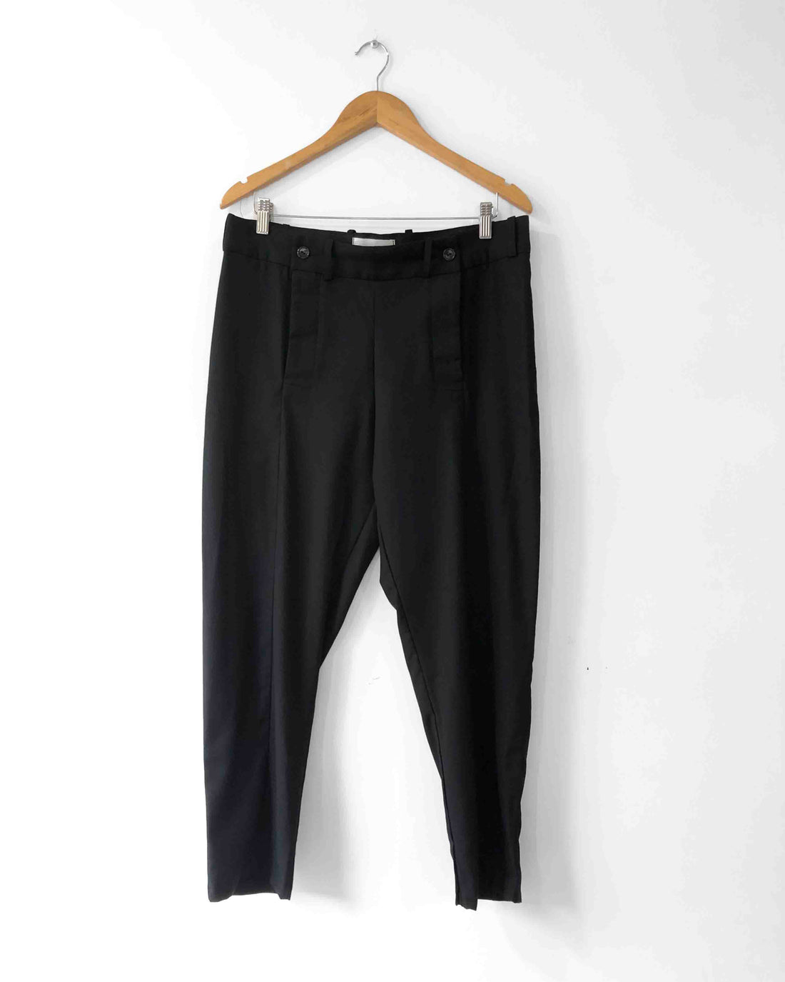 TWO FLY FRONT PANTS (BLACK)