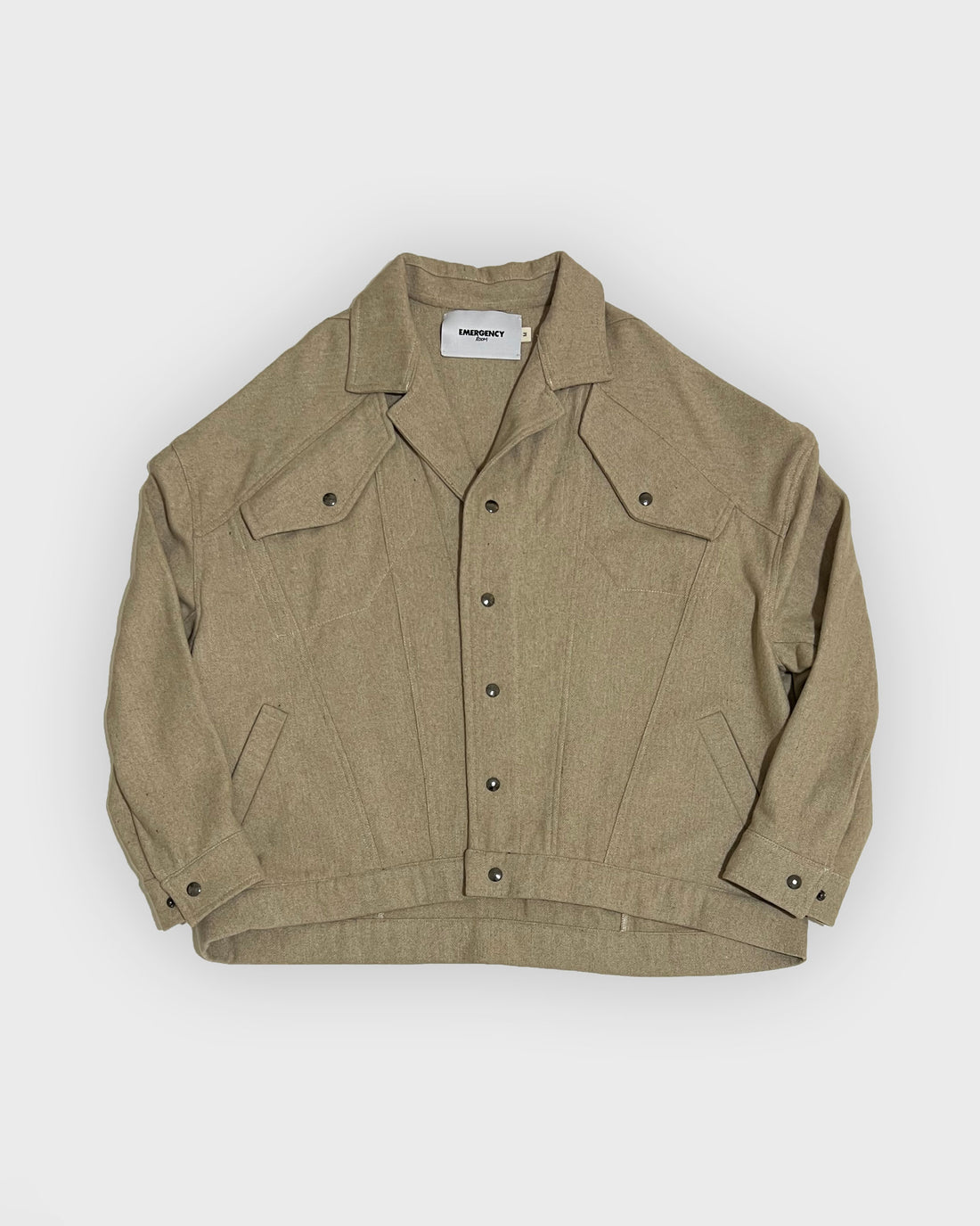 ROUNDED DENIM CUT JACKET (BEIGE)