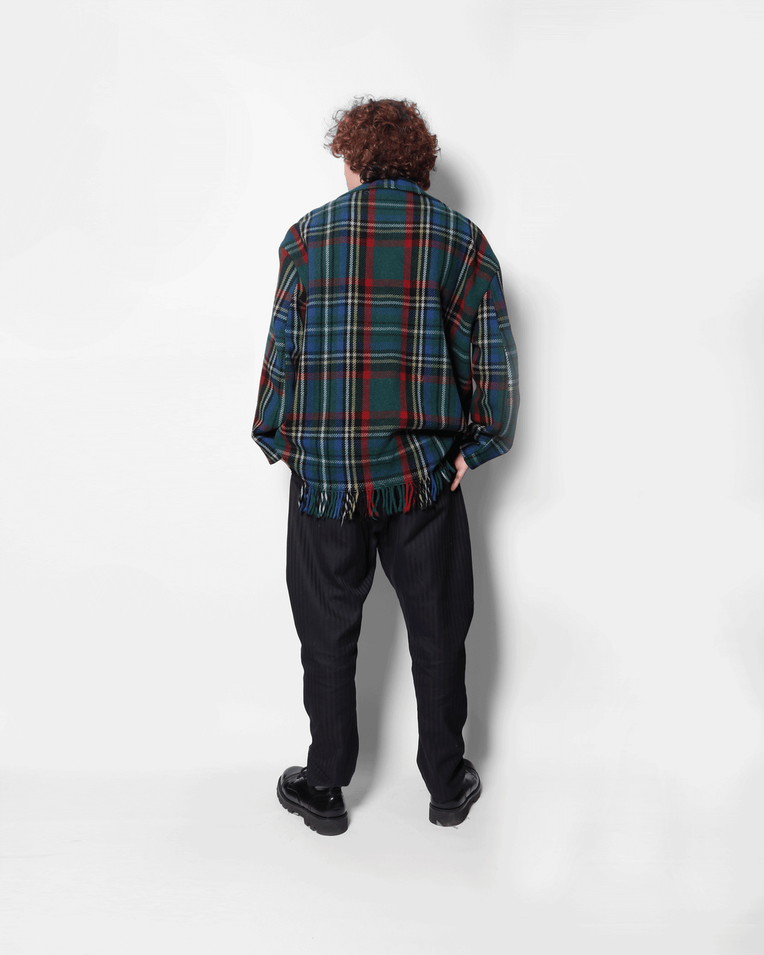 DROPPED SHOULDER JACKET (PLAID)