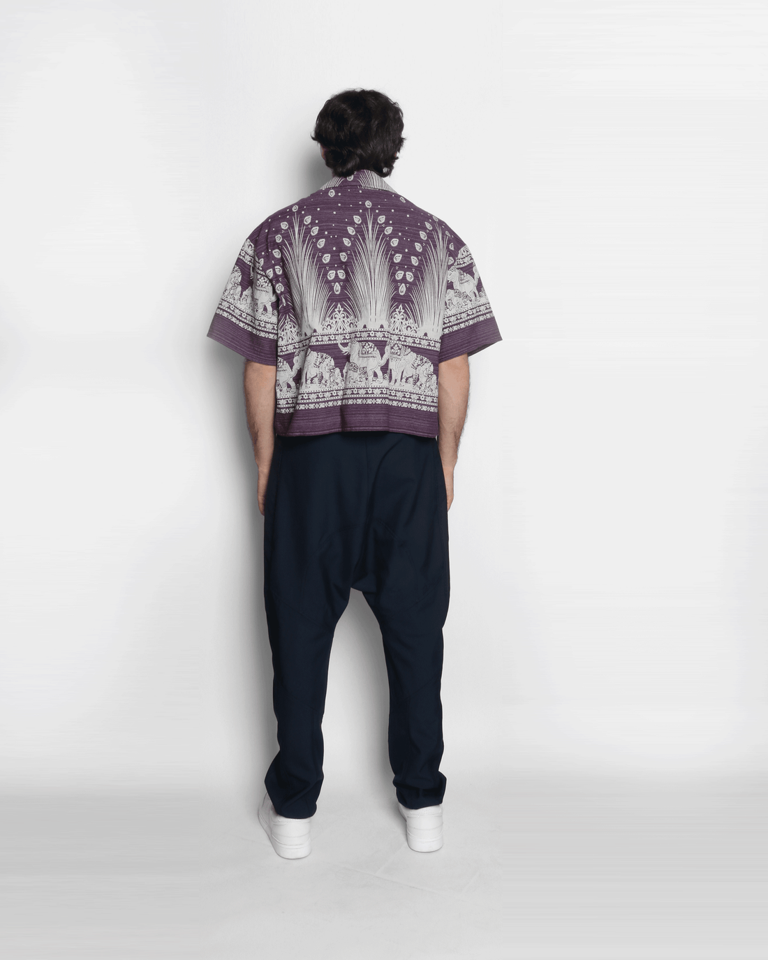 CROPPED SHIRT (PURPLE ELEPHANT)