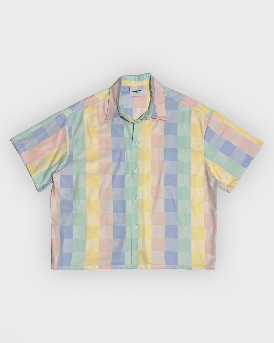 SHORT SLEEVE SHIRT (PASTEL SQUARES)